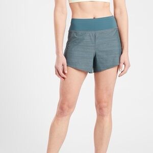 Athleta Textured Run with It 3.5 inch Blue running Shorts